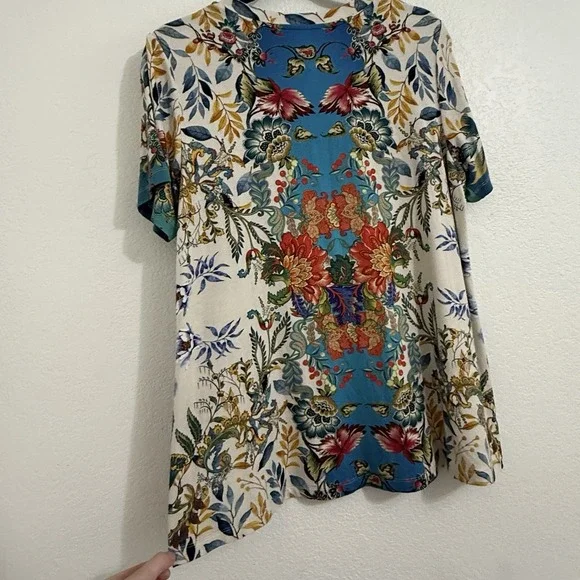 Johnny Was The Janie Favorite Short Sleeve Crew Neck Swing Tee Large - Picture 6 of 7